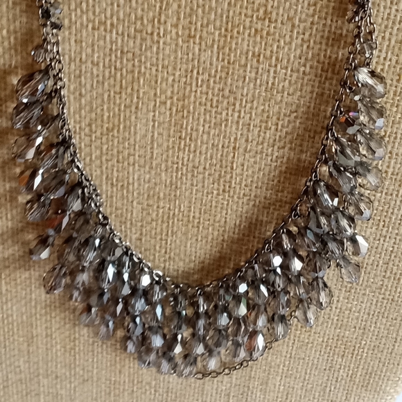 Swarovski Swan  "Mustang" Smokey Crystals Multi Strand Statement Vtg Necklace - Picture 1 of 14